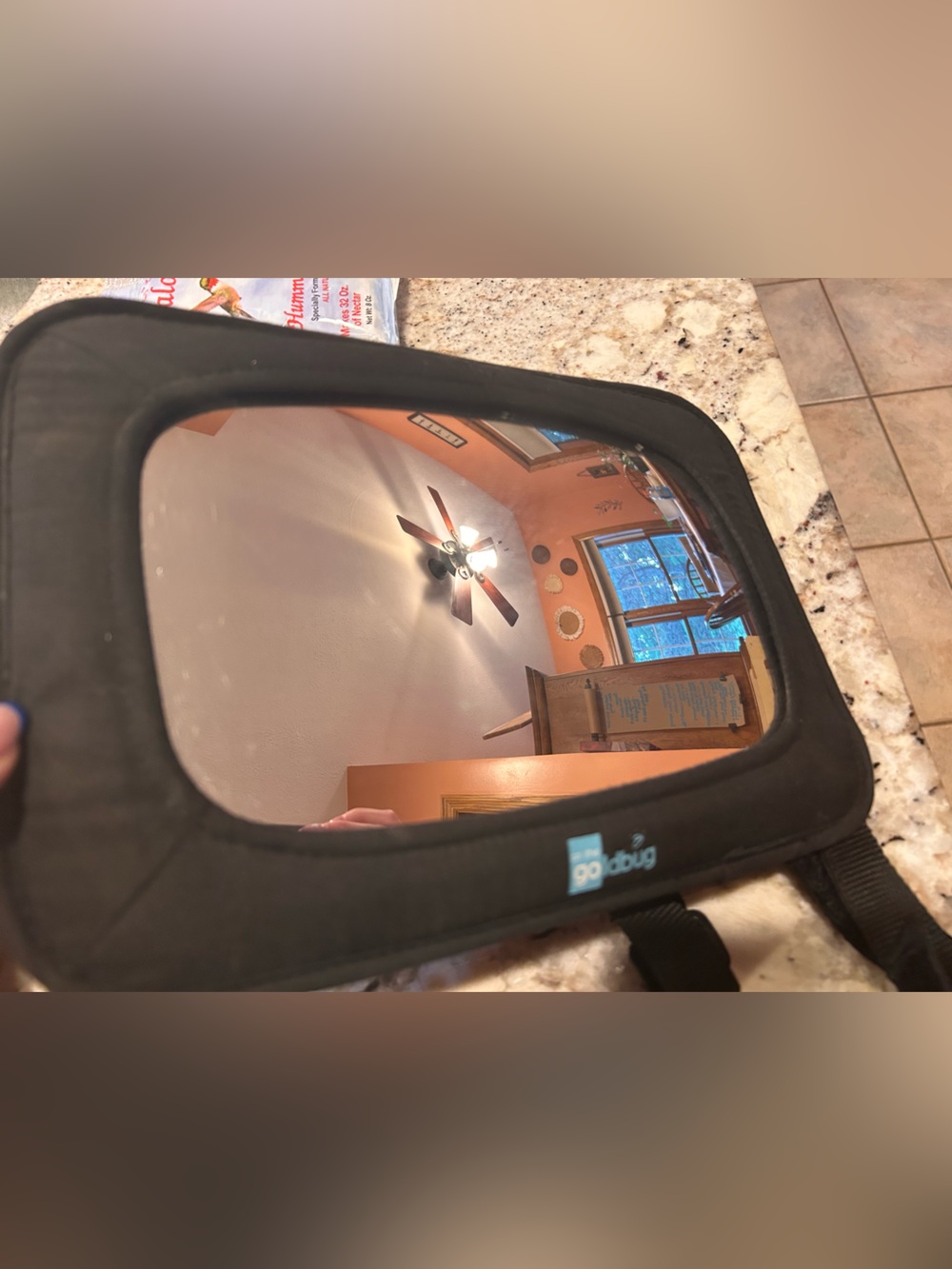 Back seat mirror for car seat.